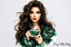 Coffee Shop Girls Clipart PNG Product Image 1