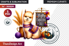 Autumn Cute animals with sign clipart Pumpkin thanksgiving Product Image 1