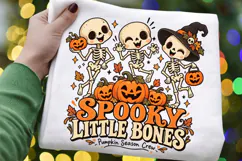 Halloween Skeleton PNG Spooky Little Bones Pumpkin Season Product Image 3
