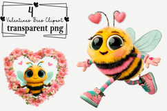 Valentines Bee Clipart Watercolor PNG Product Image 1