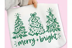 Merry and Bright PNG, Preppy Merry Coquette Christmas PNG Product Image 2