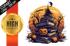Halloween Books Sublimation Clipart Bundle Product Image 8