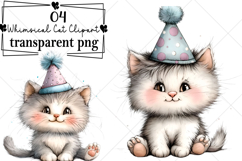 Whimsical Cat Clipart Watercolor PNG Product Image 1
