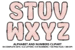Teddy Bear Girl Alphabet PNG - Letters & Number 300 DPI Product Image 4