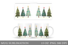 Christmas Tree Mug Sublimation. Christmas Tree Mug Design Product Image 1