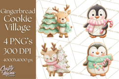 Gingerbread Village Gouache PNG Clipart Product Image 1