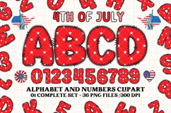 4th July Alphabet png clipart, independence letters doodle Product Image 1