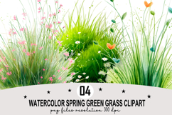 Watercolor Spring Green Grass Clipart Watercolor PNG Product Image 1