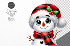 Christmas clipart, Snowman clipart, Winter sublimation Product Image 1
