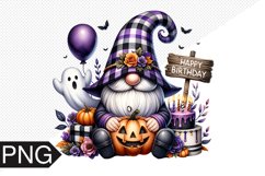 Halloween Gnome Sublimation, Birthday Gnome Clipart PNG Product Image 1