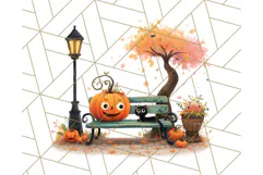 Pastel Halloween Town PNG Clipart, Spooky Shops & Homes Png Product Image 4