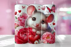 Valentine's Day Mouse Tumbler Wrap Sublimation Design Product Image 1