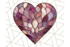 Stained Glass Heart PNG Clipart in Pastel and Bright Colors Product Image 4
