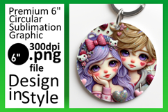 Vibrant Round Design Coaster Template , 3D Characters Product Image 1