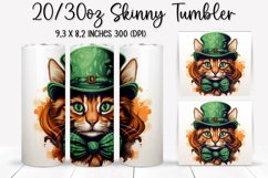 St. Patrick&#039;s Day Cat - Tumbler Sublimation Design Product Image 1
