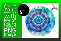 Artful Round Design Coaster PNG , Watercolor Patter Product Image 1