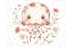 Pink Floral Stuffed Animal Clipart PNG, Cute Stuffed Animals Product Image 4