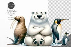 Christmas clipart|Polar bear clipart|Christmas sublimation Product Image 1