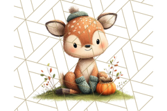 Cozy Autumn Animal Clipart, Fall Forest Critters PNG Product Image 4