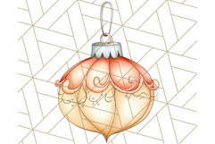 Vintage Christmas Ornaments and Presents PNG Holiday Clipart Product Image 4