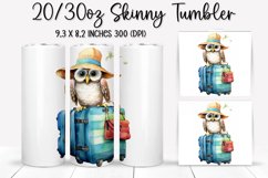 Owl on Vacation Sublimation - Tumbler Sublimation Design Product Image 1