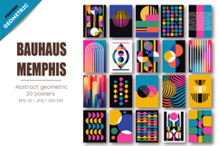 Abstract geometric Bauhaus, Memphis. 20 Posters. Product Image 1