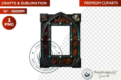 Autumn clipart Harvest of Haunts Halloween Gothic Frame PNG Product Image 1