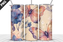 3D Butterfly 20 oz Tumbler Design| Butterfly Flower Tumbler Product Image 5