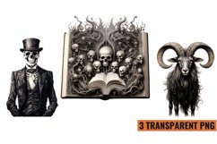 Watercolor Vintage Creepy Halloween sublimation , PNG Product Image 1