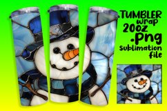 3D Stained Glass Snowman Wrap for Christmas Product Image 1