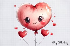 Cute Valentine Kawaii Clipart PNG Product Image 1