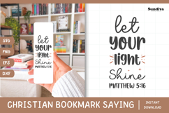 Christian Bookmark Saying SVG | Let Your Light Shine Product Image 1