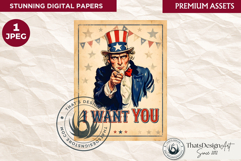 Patriotic Vintage 4th of July Junk Journal digital paper Product Image 1