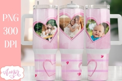 Pink 40oz photo tumbler wrap PNG, picture tumbler template Product Image 2
