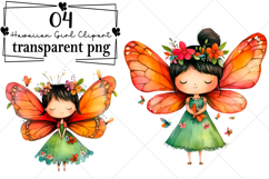 Whimsical Hawaiian Girl Clipart Watercolor PNG Product Image 1
