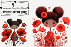 Watercolor Poppy Girl Clipart Watercolor PNG Product Image 1