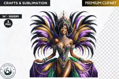 Afro woman Mardi Gras Carnival,Black girl sublimation design Product Image 1
