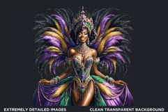 Afro woman Mardi Gras Carnival,Black girl sublimation design Product Image 2