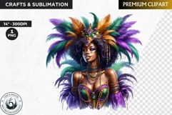 Afro woman Mardi Gras Carnival,Black girl sublimation design Product Image 1