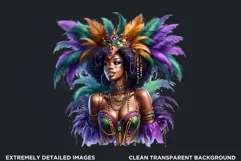 Afro woman Mardi Gras Carnival,Black girl sublimation design Product Image 2