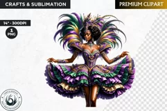 Afro woman Mardi Gras Carnival,Black girl sublimation design Product Image 1