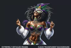 Afro woman Mardi Gras Carnival,Black girl sublimation design Product Image 2