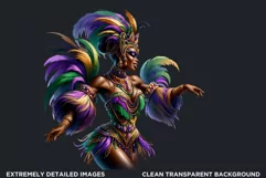 Afro woman Mardi Gras Carnival,Black girl sublimation design Product Image 2