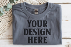 Ash Gildan 5000 Flat Lay Tshirt Mockup, G5000 mockup, trandy Product Image 1