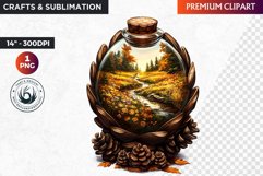 Autumn clipart Bottle Clipart, Fall scene,Thanksgiving png Product Image 1