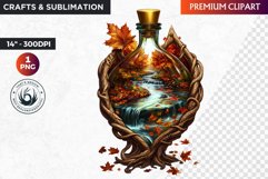 Autumn Bottle Clipart, Autumn clipart, fall,Thanksgiving png Product Image 1