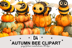 Whimsical Autumn Bee PNG Clipart Watercolor PNG Product Image 1
