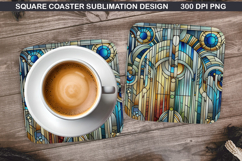 Christmas Coaster Sublimation, Christmas Coaster PNG Design Product Image 1