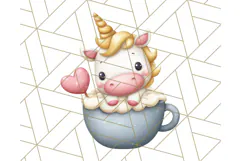 Cute Dessert Unicorn PNG Clipart with Cupcakes & Candies Product Image 4