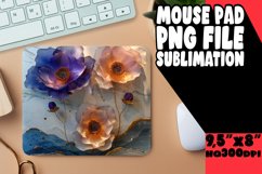 3D Marble Flower Design Sublimation Mouse Pad Product Image 1